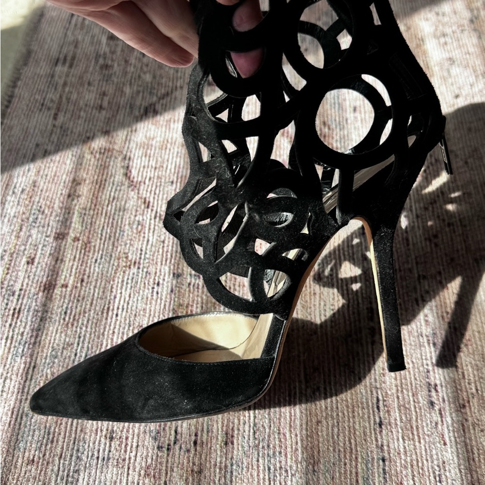 Elegant Black Suede Oscar del la Renta